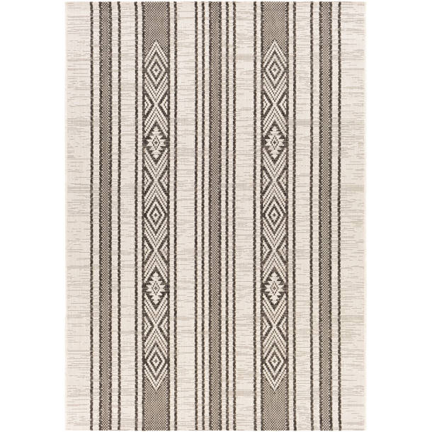 Morwen Black/OffWhite/Charcoal Indoor/Outdoor Rug & Reviews Joss & Main